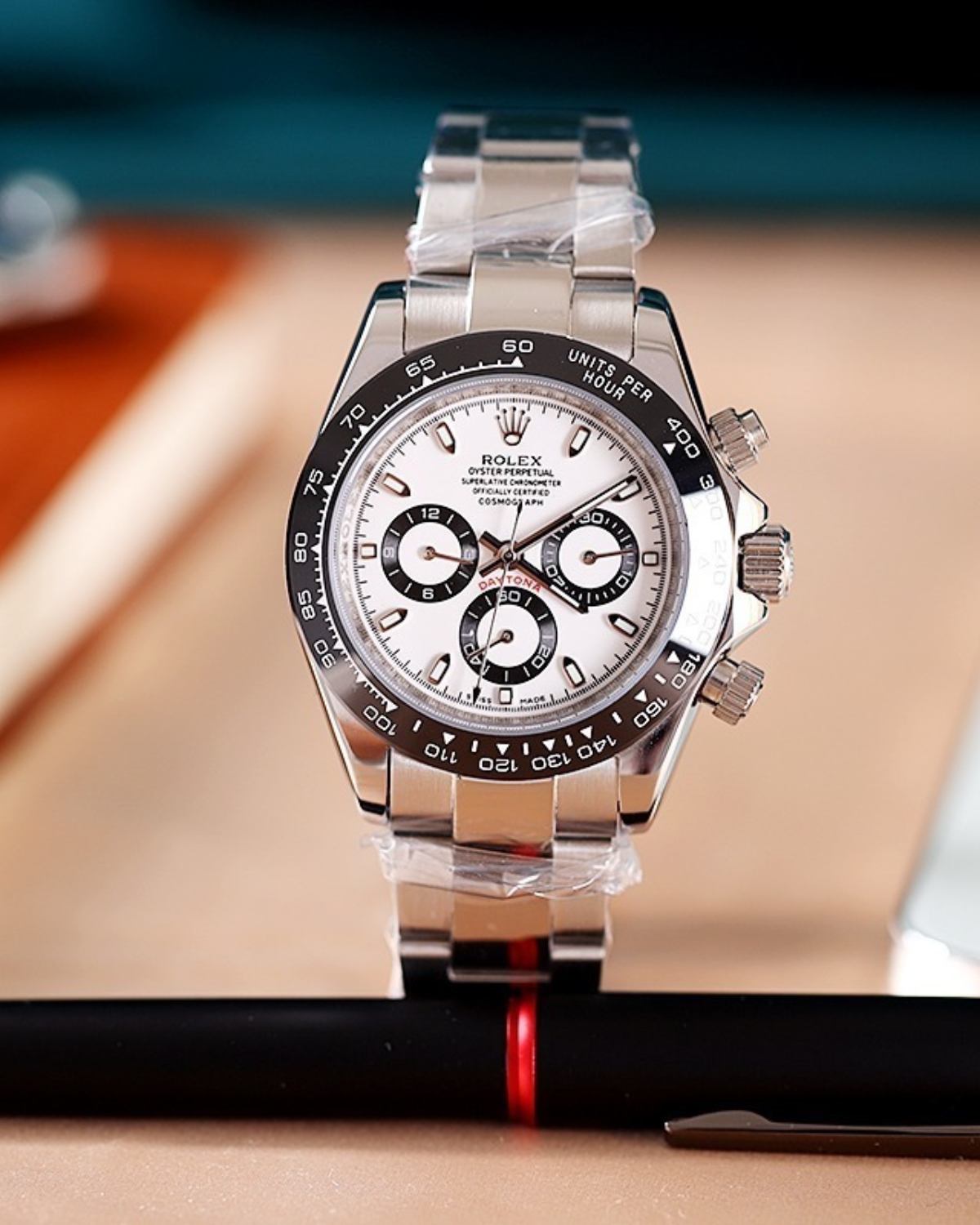 Rolex Daytona 116500LN Panda Replica with Ceramic Bezel and Oyster Bracelet