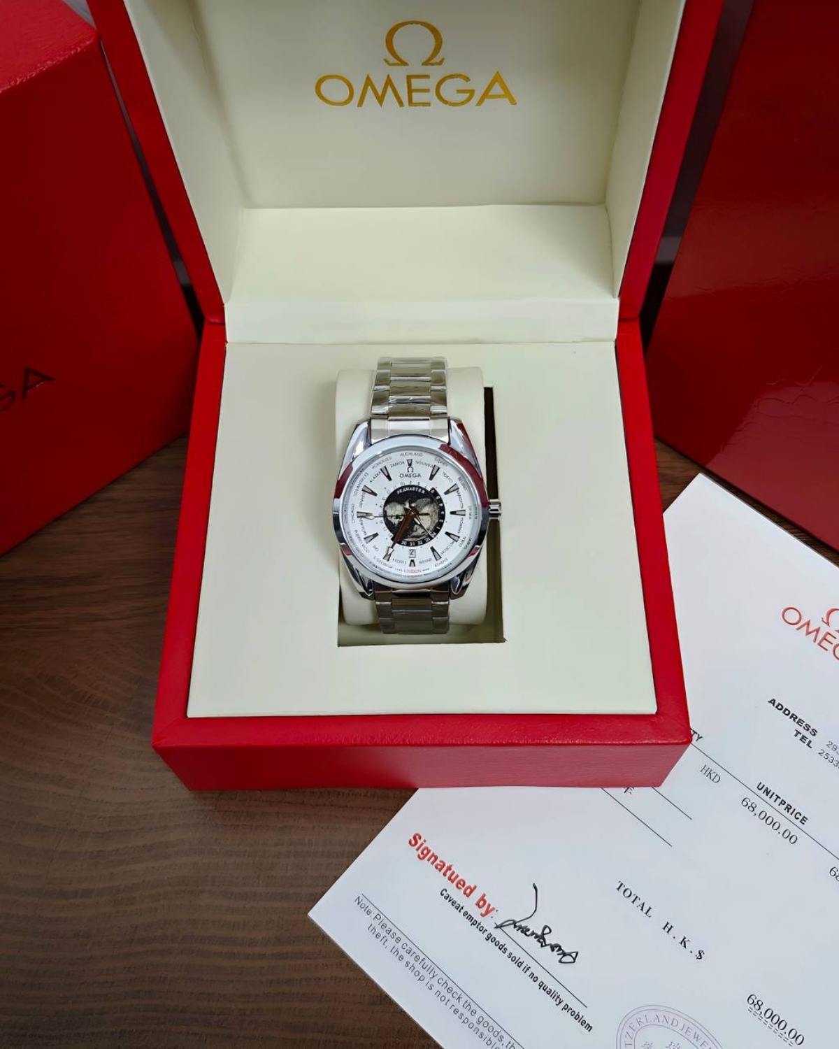 mage Title: Omega Aqua Terra Worldtimer Replica Stainless Steel White Dial