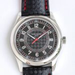 Patek Philippe Calatrava 6007G Replica Watch with Carbon Dial and Red Accents
