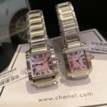Cartier Tank Française Replica Pearl Dial Couple Watches